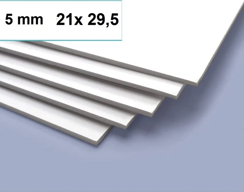 Carton Pluma A4 Blanco 5MM 21X29,5CM