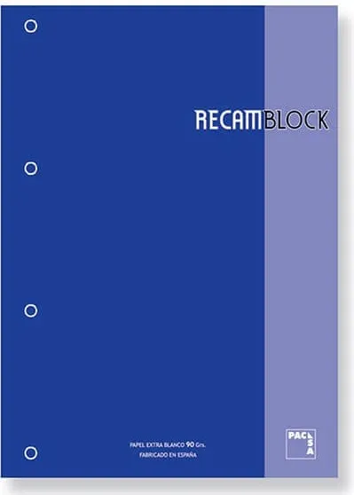 RECAMBIO A4 80H 5X5 90GR AZUL