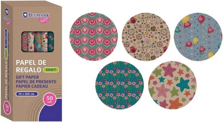 PAPEL DE REGALO KRAFT TODO TIEMPO 70X200CM