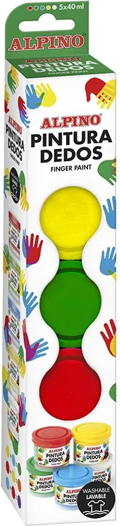 Pintura Dedos Alpino 5 colores 40ml