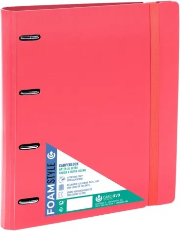 Carpebloc A4 4AN Foam Style Polipropileno Rojo