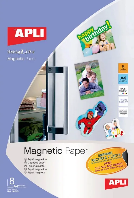 PAPEL MAGNÉTICO APLI A4 640GR.