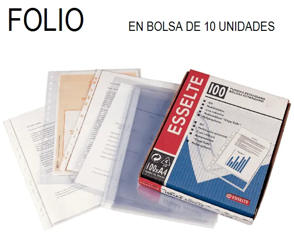 Bolsa de 10 FUNDA MULTITALADRO ESSELTE FOLIO 80 Micras