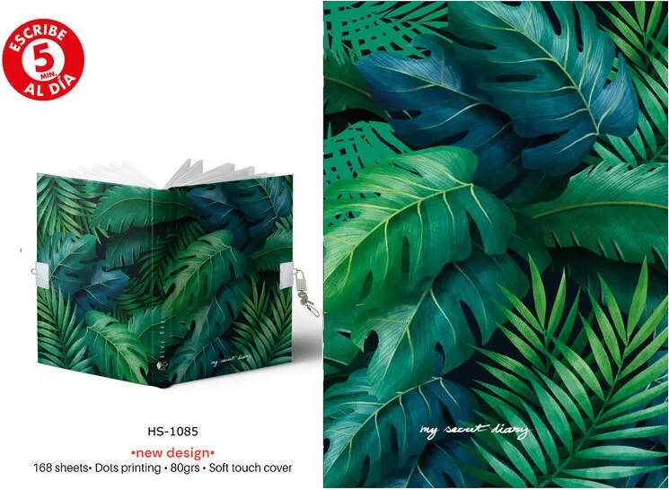 Diario A5 168H.C/Candado All Is Green