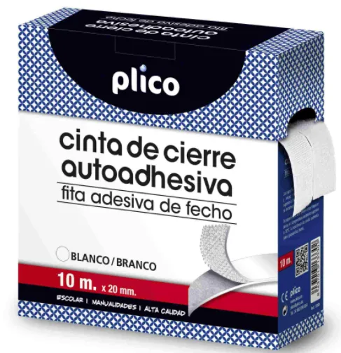 CINTA CIERRE VELCRO PLICO 10Mx20MM BLANCO