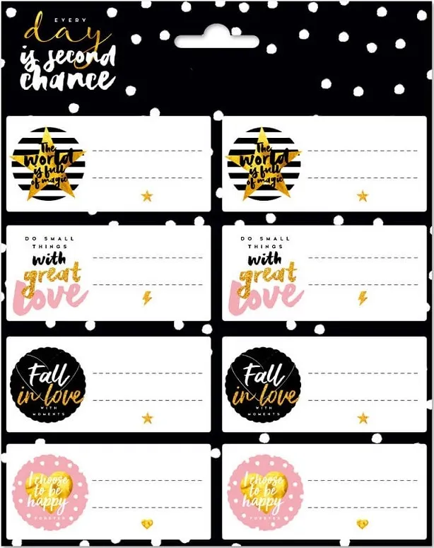 ETIQUETAS ESCOLARES GLITTERS STARS