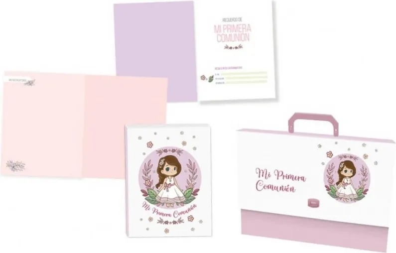 Set Maletin y Libro Comunion Niña