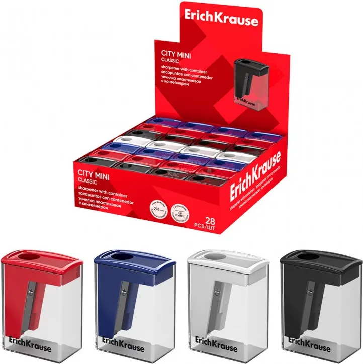 Sacapuntas Plastico Mini C/Contenedor Erichkrause