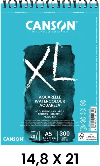 BLOC CANSON XL ACUARELA 20H A5 300G