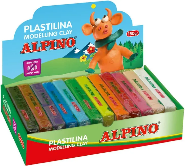 PLASTILINA ALPINO 12 COLORES 150GR