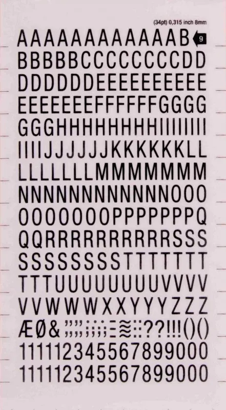 LETRAS Y NUMEROS APLI TRANSFERIBLES  8mm