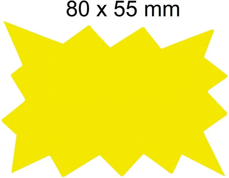 ETIQUETA MARCA PRECIOS  8 X 5 cm AMARILLO