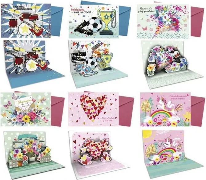 TARJETA FELICITACION 3D TODOTIEMPO CON SOBRE