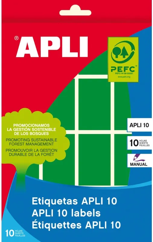 ETIQUETA APLI SOBRE VERDES 25X40