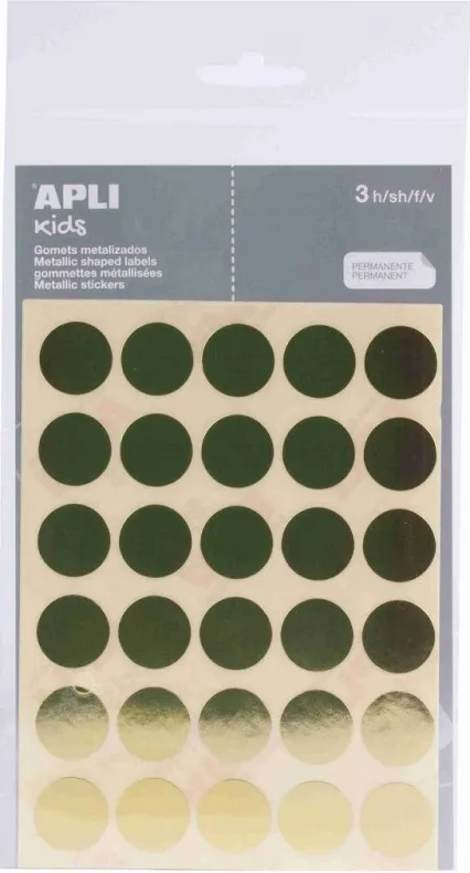 GOMETS REDONDOS 20 MM ORO 3 HOJAS