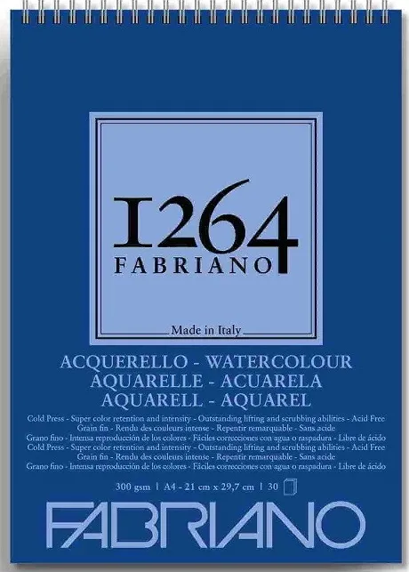 Bloc Fabriano 1264 Acuarela A4 300GR.30H