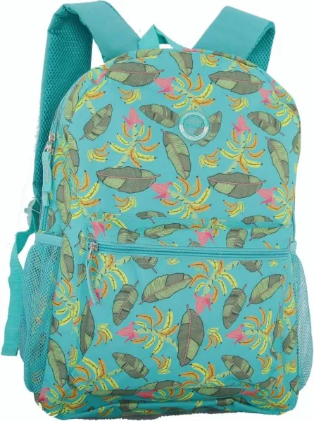 Mochila Clio Plátanos Verde 43X30X13 C/2 Cremalleras