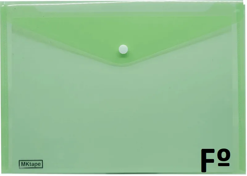 Sobre Broche Pp Folio Verde Neón