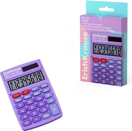 CALCULADORA BOLSILLO 8 DIGITOS ERICH KRAUSE PC-101 VIOLETA