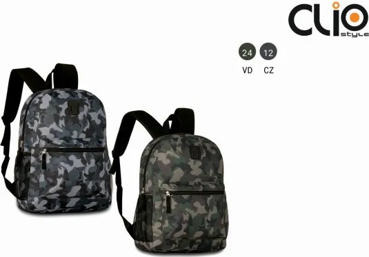 Mochila Clio Army 43X30X13 C/2 Cremalleras