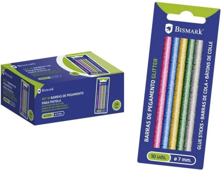 SILICONA GLITTER  10 BARRAS 7MM