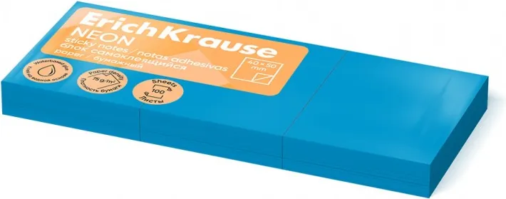 Notas Adhesivas Erich Krause 50X40 Neón Azul