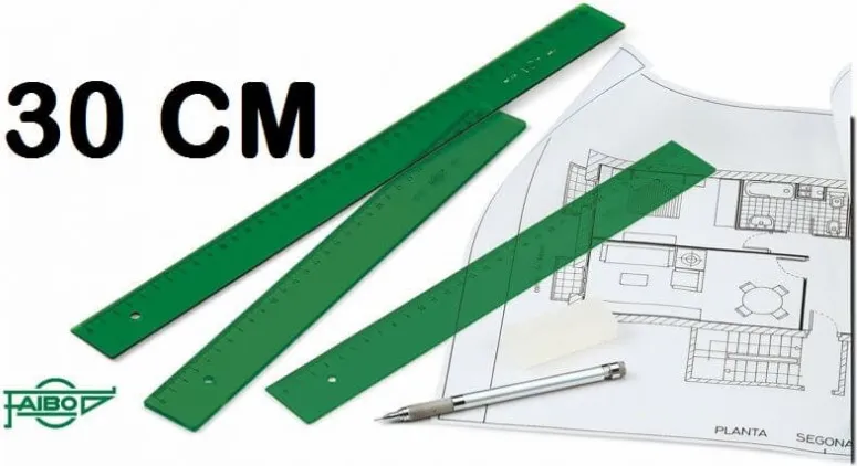 REGLA FAIBO VERDE 30CM