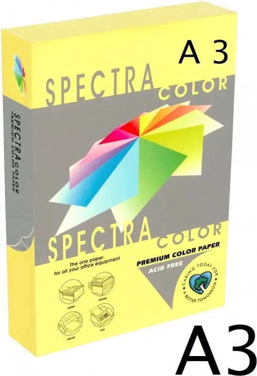 PAPEL A3 SPECTRA AMARILLO 80GR 500H
