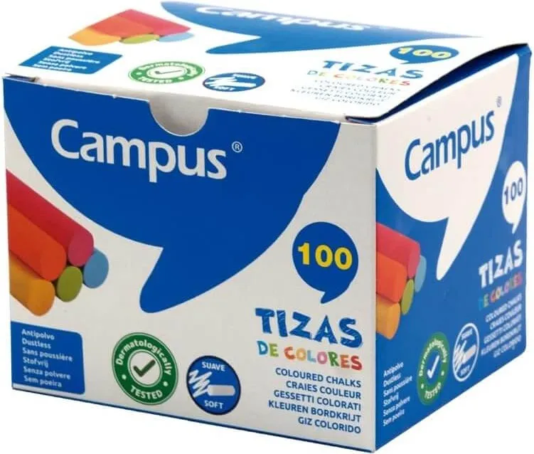 TIZAS CAMPUS COLORES CAJA 100 UNIDADES