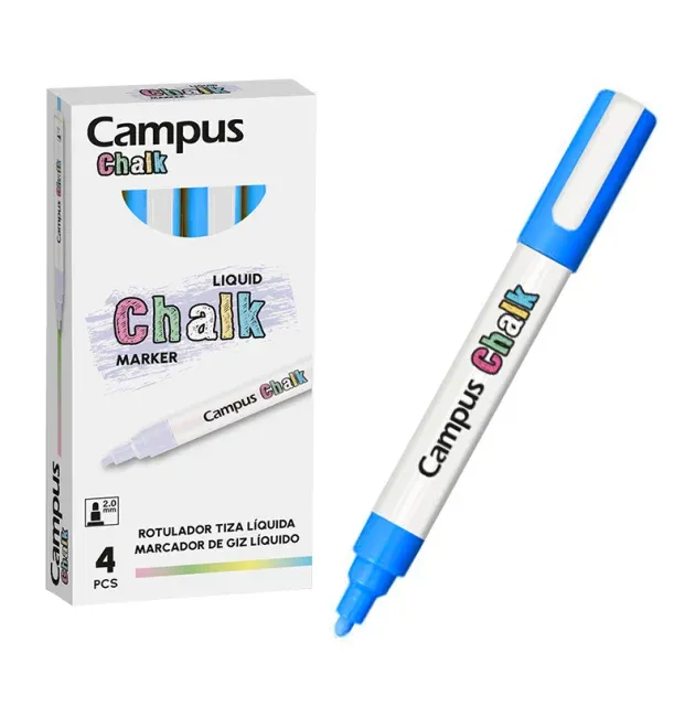 ROTULADOR CAMPUS TIZA LIQUIDA AZUL (4 UNID.)