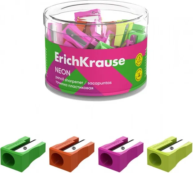 SACAPUNTAS PLASTICO NEON ERICHKRAUSE