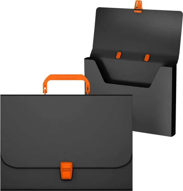 MALETIN MATT ACCENT A4 NEGRO ASA NARANJA