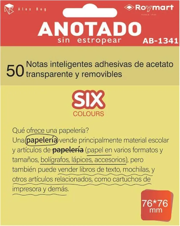 NOTAS INTELIGENTES ACETATO AMARILLO
