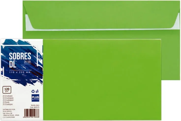 SOBRES 110X220 VERDE CLARO