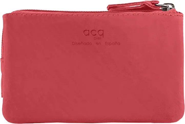 MONEDERO PIEL VENUS 18 ROJO