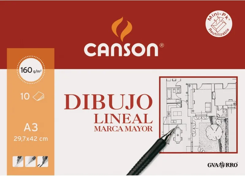 Láminas Dibujo Lineal Canson A3 Liso Minipack
