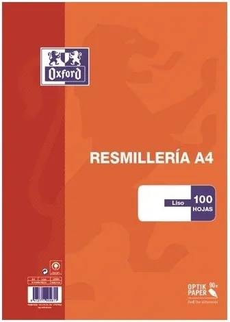 PAPEL A4 90GR LISO OXFORD 100H