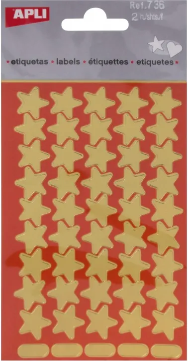 ETIQUETA APLI SOBRE ESTRELLAS ORO