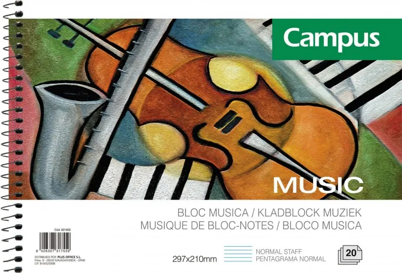 Bloc Música Campus University A4 Apaisado 20H