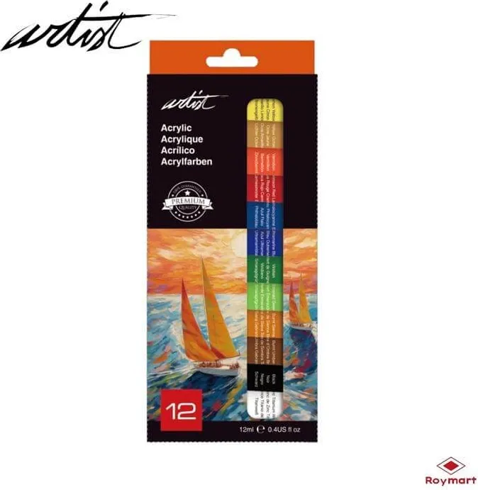 Estuche Acrílico Artist Tubos 12 Colores