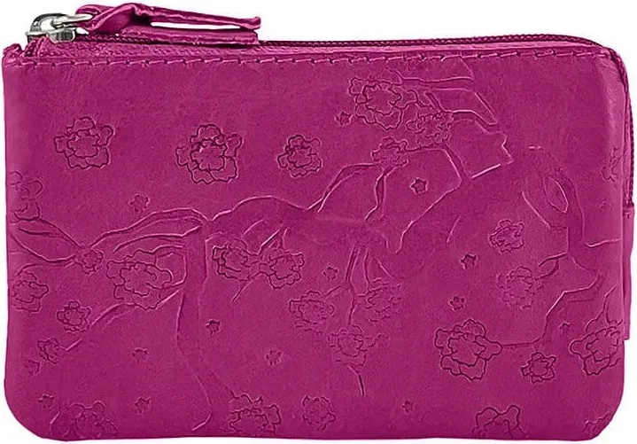 MONEDERO PIEL SAKURA FUCSIA