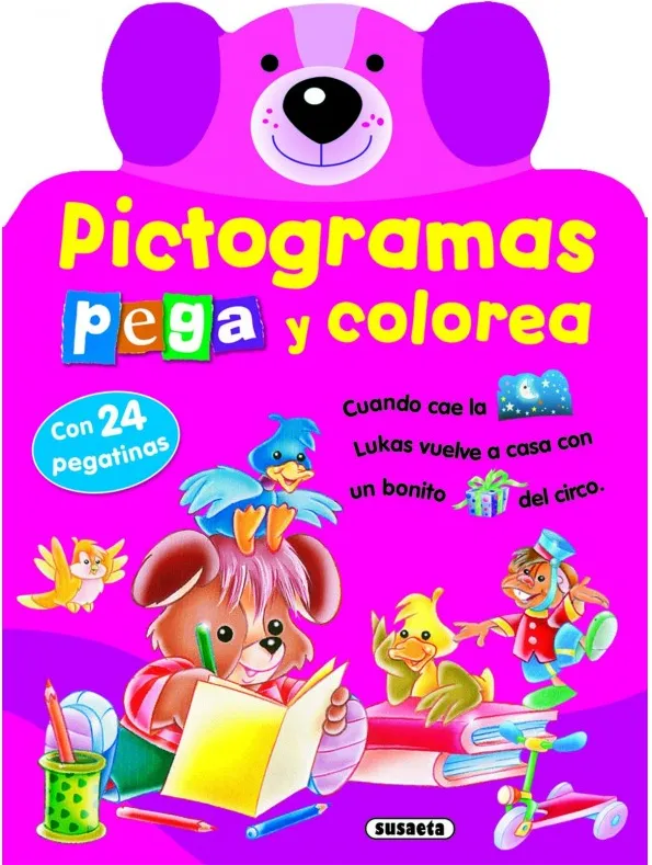 Pictogramas Pega y Colorea - Perro Lukas