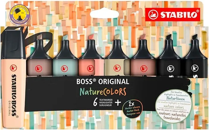 ROTULADOR STABILO BOSS 70 NATURE 8 COLORES