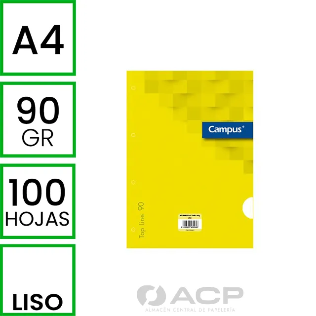 RECAMBIO CAMPUS A4 100H 90GR 4TAL. LISO