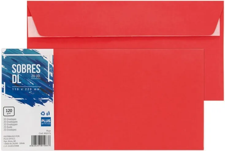 SOBRES 110X220 ROJO