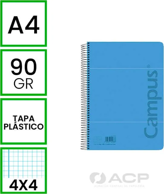 Bloc A4 Campus 80H Tapa Pp Azul 90G 4X4