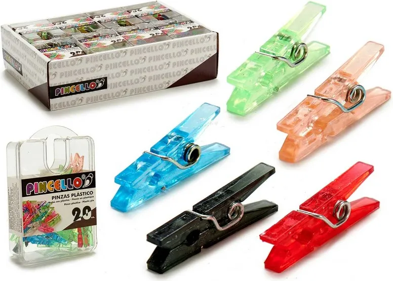 JUEGO 20 PINZAS PLASTICO