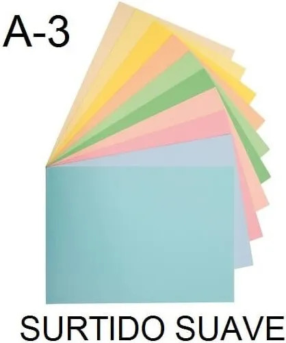 PAPEL A3 80GR SURTIDO SUAVE 100H