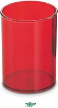 CUBILETE TRANSPARENTE ROJO