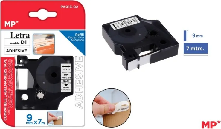 CINTA ETIQUETAS D1 9X7  BLANCO